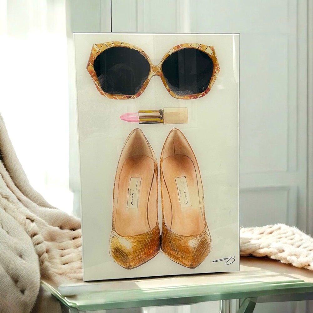 "Necessity 2" Graphic Art Print Mounted On Glass